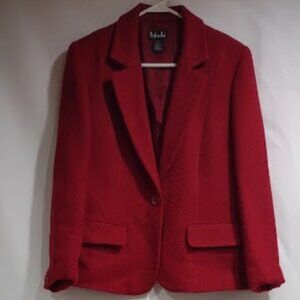 RAFAELLA, RED HEAVYWEIGHT FULLY LINED WOOLEN HOLIDAY BLAZER WOMEN'S SIZE 12